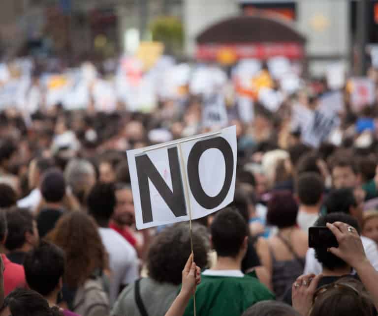 Is breaking up a protest illegal?